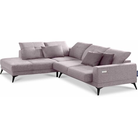 KONSIMO DAVIDI Eckgarnitur 4/5 Sitzer mit elek. Relaxfunktion, Rosa