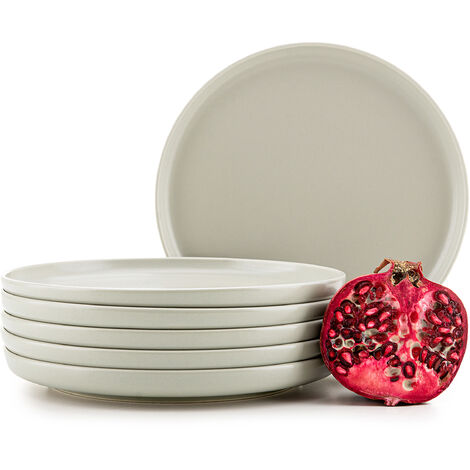 KONSIMO Dessertteller-Set VICTO 6-tlg. Beige Keramik 20cm