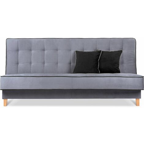 KONSIMO DOZER Schlafsofa 3 Sitzer, grau / schwarz
