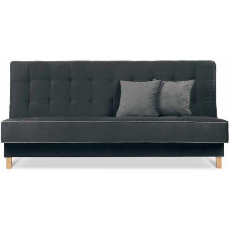 KONSIMO DOZER Schlafsofa 3 Sitzer, schwarz/grau