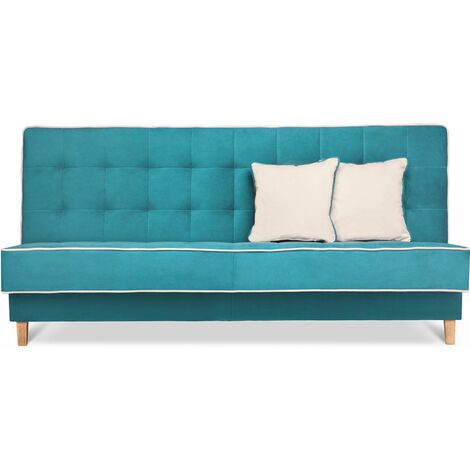 KONSIMO DOZER Schlafsofa 3 Sitzer, türkis/ecru