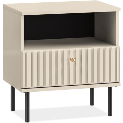 KONSIMO DROMA Nachttisch, creme