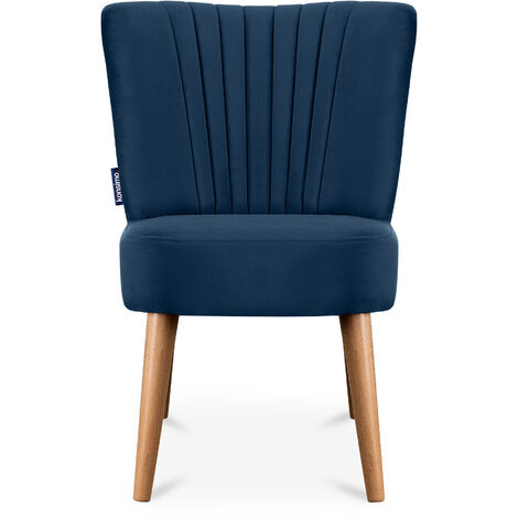 KONSIMO DUCO Einzelsessel, Marineblau/Eiche Dekor