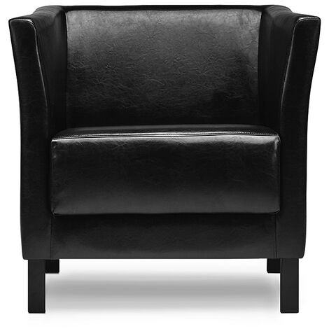 KONSIMO ESPECTO Moderner Sessel aus Kunstleder, Schwarz