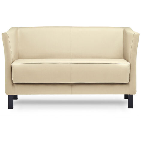 KONSIMO ESPECTO Modernes Sofa 2 Sitzer, aus Kunstleder, cremig