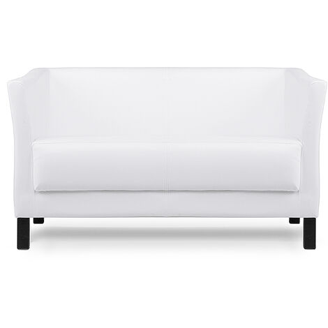KONSIMO ESPECTO Modernes Sofa 2 Sitzer, aus Kunstleder, weiß