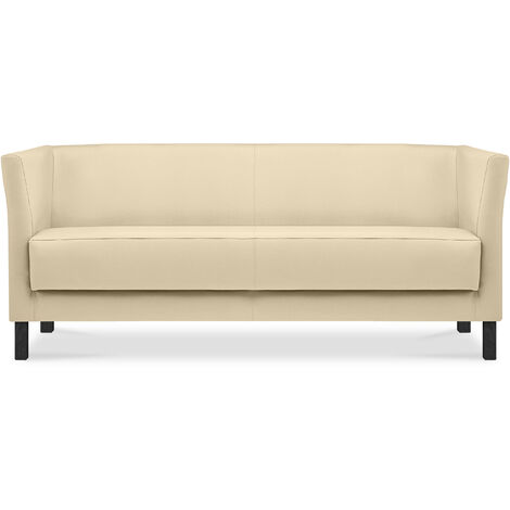 KONSIMO ESPECTO Modernes  Sofa 3 Sitzer aus Kunstleder, cremig