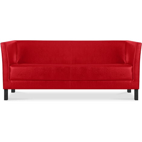 KONSIMO ESPECTO Modernes Sofa 3 Sitzer aus Kunstleder, rot