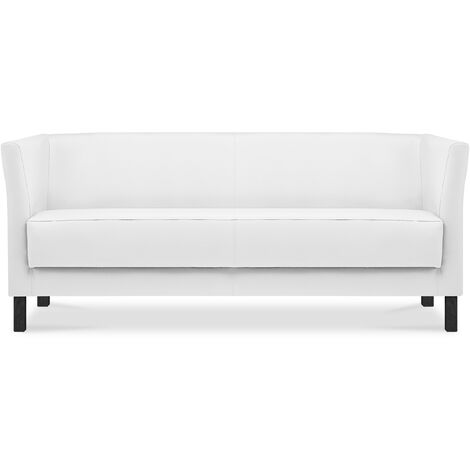 KONSIMO ESPECTO Modernes  Sofa 3 Sitzer aus Kunstleder, weiß
