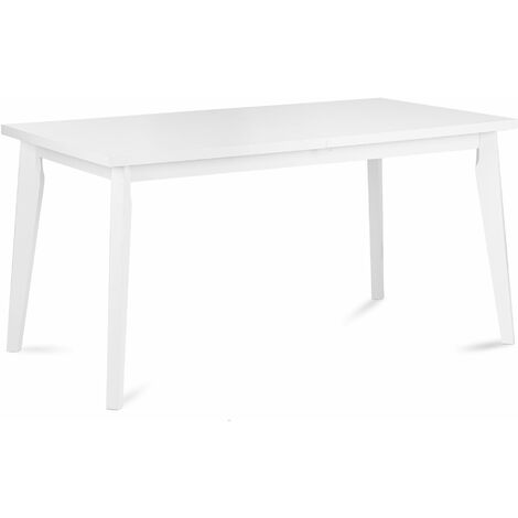 KONSIMO Esstisch ausziehbar bis 190cm, rechteckig "RHENA", Weiß, laminierte Möbelplatte, Modern, 150/190x76,5x80cm