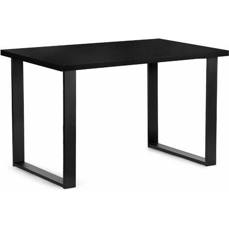 KONSIMO Esstisch Esszimmertisch rechteckig Loft-Stil "CETO", Schwarz, laminierte Möbelplatte/Metall, Loft, 125x77x80 cm