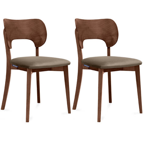 KONSIMO Esszimmerstühle LYCO 2 St Gestell aus Massivholz, Beige, Stoff/Holz, Scandinavian, 47x80,5x45 cm