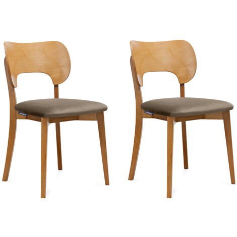 KONSIMO Esszimmerstühle LYCO 2 St Gestell aus Massivholz, Beige, Stoff/Holz, Scandinavian, 47x80,5x45 cm