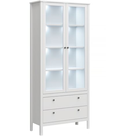 KONSIMO FARGE Vitrinenschrank, Weiß