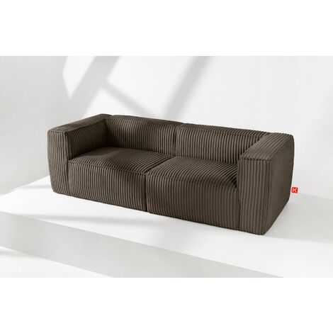 KONSIMO FEROX Modernes Sofa 3 Sitzer aus breitem Cordstoff, braun