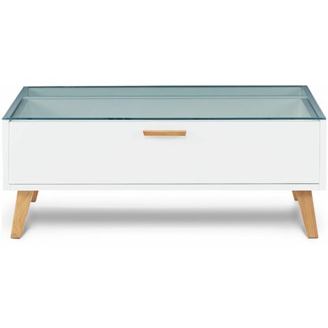 KONSIMO FRISK Couchtisch glasiert, schwarz