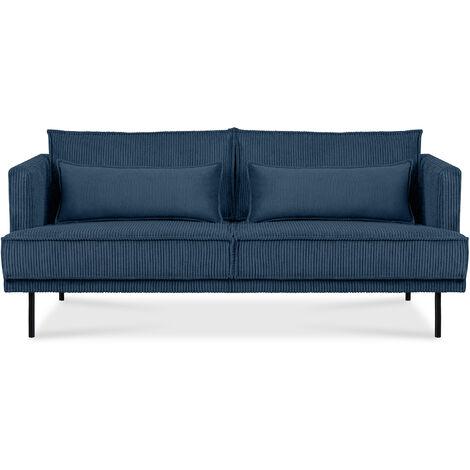 KONSIMO GANZO Loftsofa, Metallbeine, 2 Kissen inklusive, Velours, blau