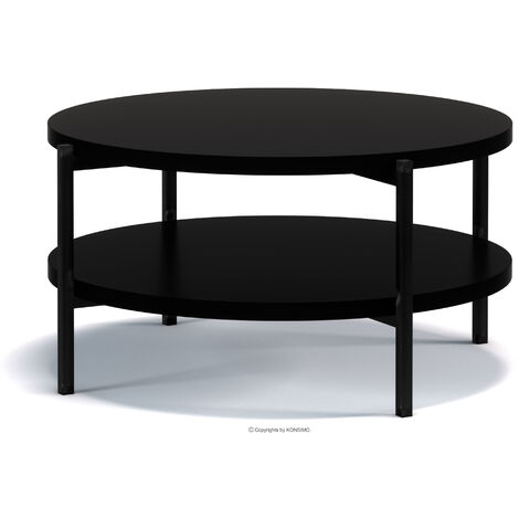KONSIMO GERIS Couchtische Wohnzimmertisch Spanplatte, schwarz