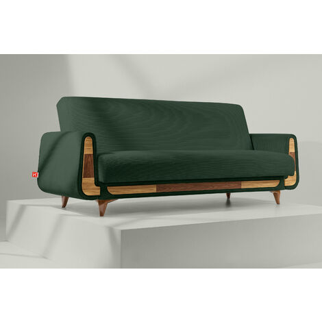 KONSIMO GUSTAVO II Sofa  3 Personen, Dunkelgrün