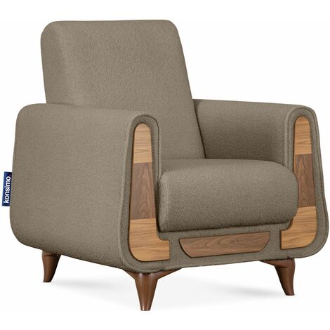 KONSIMO GUSTAVO Klassischer Sessel aus Schaumstoff und Holz, braun