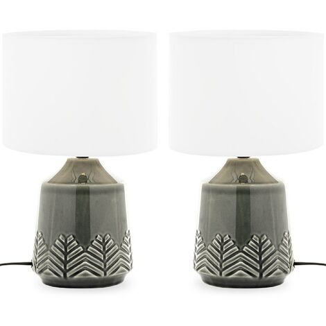 KONSIMO HYSSO 2er Set Tischlampen, Grau