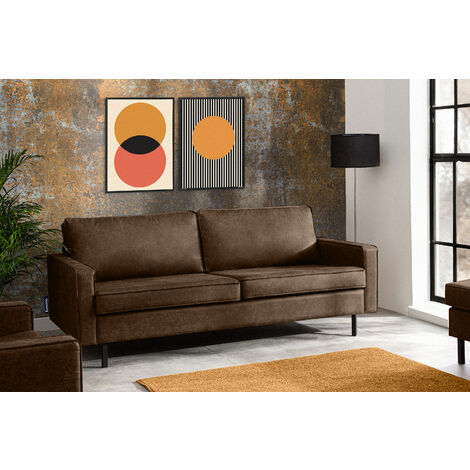 KONSIMO INVIA Dreisitzer-Schlafsofas mit Armlehnen, dunkelbraun
