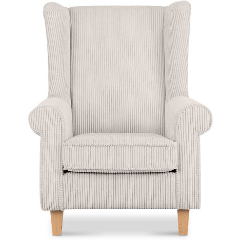 KONSIMO Klassische Sessel MILES Gepolsterter und Sitzhocker, Beige, Stoff, Classic, 82x105x97 cm