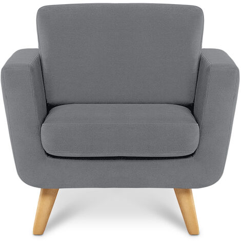 KONSIMO Klassische Sessel mit Armlehnen "TAGIO", Grau, Stoff, Scandinavian, 86x80x88 cm