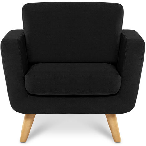 KONSIMO Klassische Sessel mit Armlehnen "TAGIO", Schwarz, Stoff, Scandinavian, 86x80x88 cm