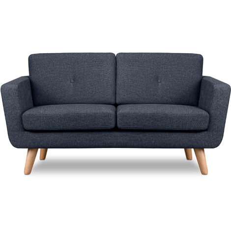 KONSIMO Klassische Sofa mit Armlehnen "TAGIO II", Blau, Stoff, Scandinavian, 153x80x84cm