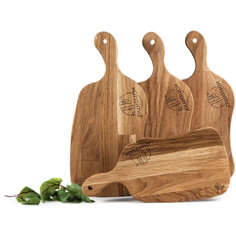 KONSIMO LIVO Frühstücksbrettchen-Set (4tlg.), Eiche geölt