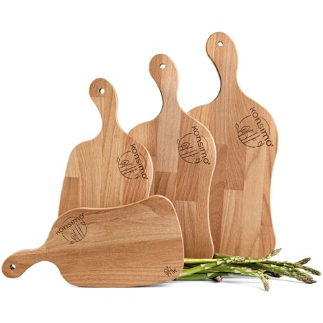 KONSIMO LIVO Schneidebrett-Set (4tlg.), Buche geölt