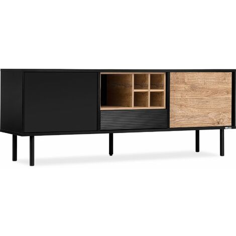 KONSIMO LOFTY TV-Schränk Loft-Stil, schwarz