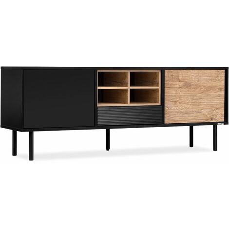 KONSIMO LOFTY TV-Schränk Loft-Stil, schwarz