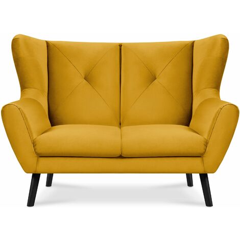KONSIMO MIRO 2-Sitzer-Sofa für das Wohnzimmer, gelb