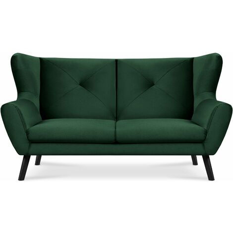 KONSIMO MIRO dreisitziges Sofa auf Beinen, dunkelgrün