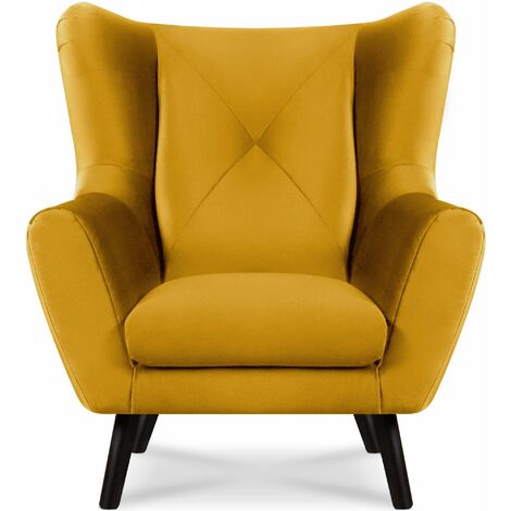 KONSIMO MIRO Eleganter Ohrensessel für das Wohnzimmer, gelb
