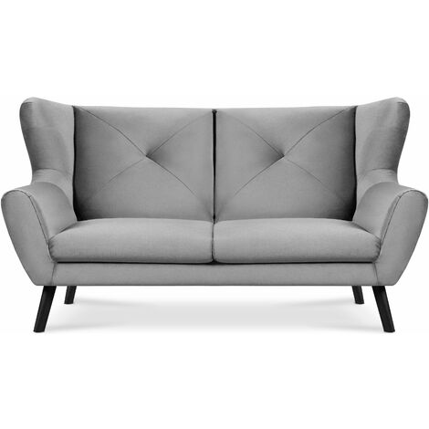 KONSIMO MIRO Elegantes 3-Sitzer-Sofa, hellgrau