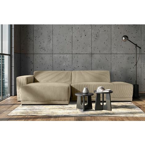 KONSIMO MUDI Ecksofa Links in moderner Optik mit hochwertigem Kaltschaum , beige