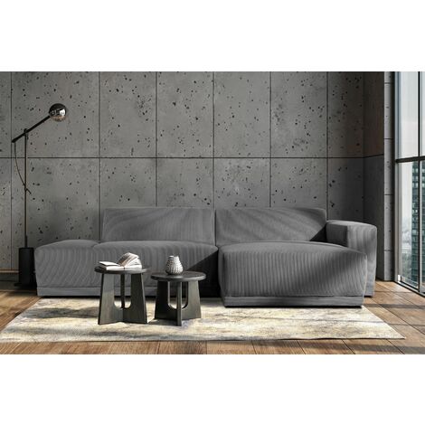 KONSIMO MUDI Ecksofa Rechts in moderner Optik mit hochwertigem Kaltschaum , grau