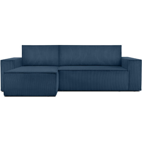 KONSIMO NAPI Ecksofa Big links/rechts, Schlaffunktion mit Cordbezug, blau