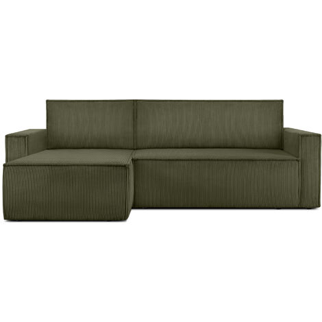 KONSIMO NAPI Ecksofa Big links/rechts, Schlaffunktion mit Cordbezug,  grün