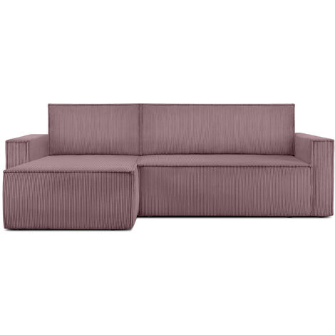 KONSIMO NAPI Ecksofa Big links/rechts, Schlaffunktion mit Cordbezug, lila
