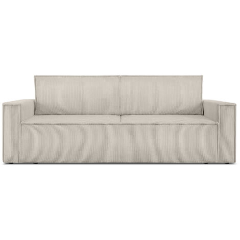 KONSIMO NAPI Schlafsofa in Pet Friendly Cord-Stoff, cremefarben