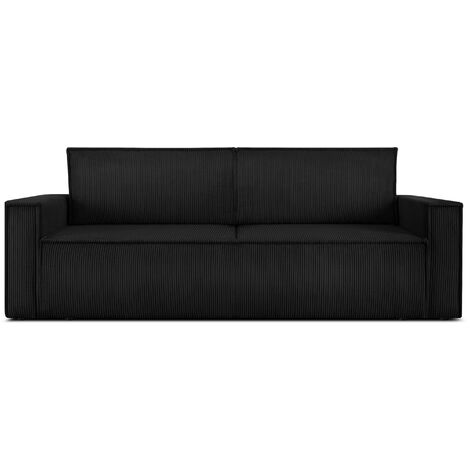 KONSIMO NAPI Schlafsofa in Pet Friendly Cord-Stoff, Schwarz