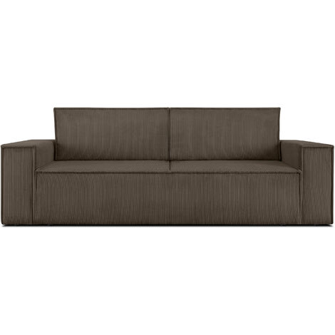 KONSIMO NAPI Sofa 3 Sitzer, mit Schlaffunktion, in Pet Friendly Cord-Stoff, braun