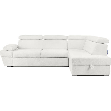 KONSIMO RATLO Ecksofa rechts, Cremeweiß