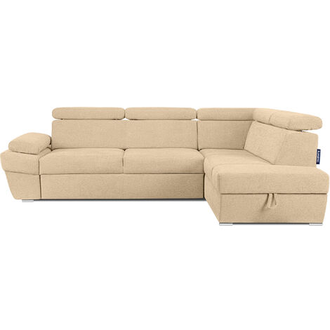 KONSIMO RATLO Ecksofa , Schlaffunktion, 4 /5  Sitzer, Bettkasten, beige