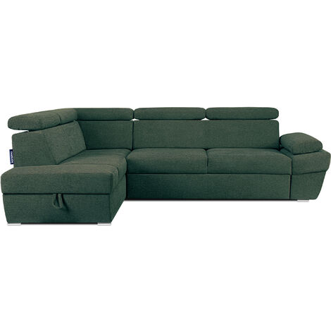 KONSIMO RATLO Ecksofa , Schlaffunktion, 4 /5  Sitzer, Bettkasten,  grün