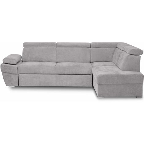 KONSIMO RATLO Ecksofa , Schlaffunktion, 4 /5 Sitzer, Bettkasten, hellgrau